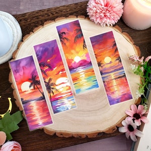 Tropical Sunset Bookmark | Sunset Bookmark | Tropical Island Bookmark | Gift for Book Lovers