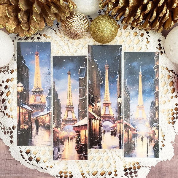 Paris Bookmark | Winter In Paris Bookmark | Book Lover Gift | Gift For Book Lovers