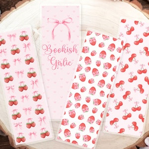 Coquette Bookmark | Cherry Bookmark | Strawberry Bookmark | Cute Bow Bookmark | Book Lovers | Bookish Gift | Bookish Girlie