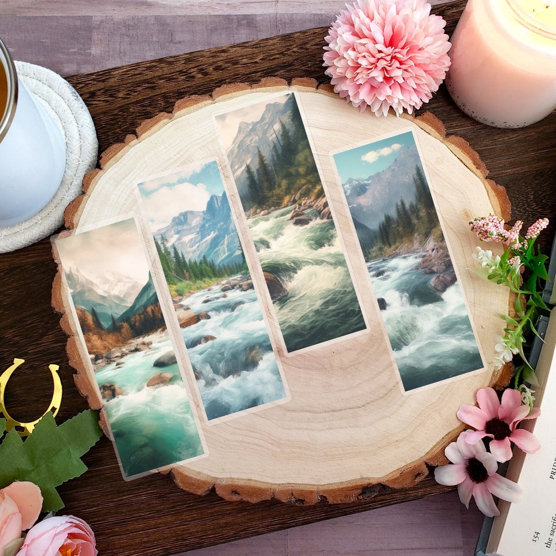 Mountain Bookmark | Mountain Stream Bookmark | Bookmark With Mountains ...