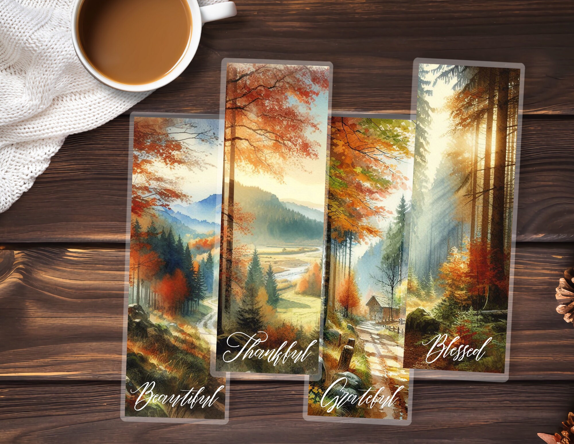 Fall Bookmarks | Thankful Bookmarks | Cozy Fall Bookmark Set | Gift for ...