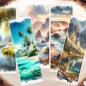 Landscape Bookmarks | Nature Bookmarks | Wanderlust Bookmarks | Gift for Floral Lovers | Gift for Book Lovers