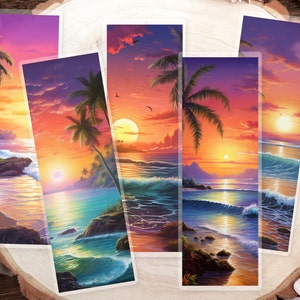 Tropical Bookmark | Ocean Bookmark | Summer Bookmark | Sunset Bookmark | Gift for Book Lovers