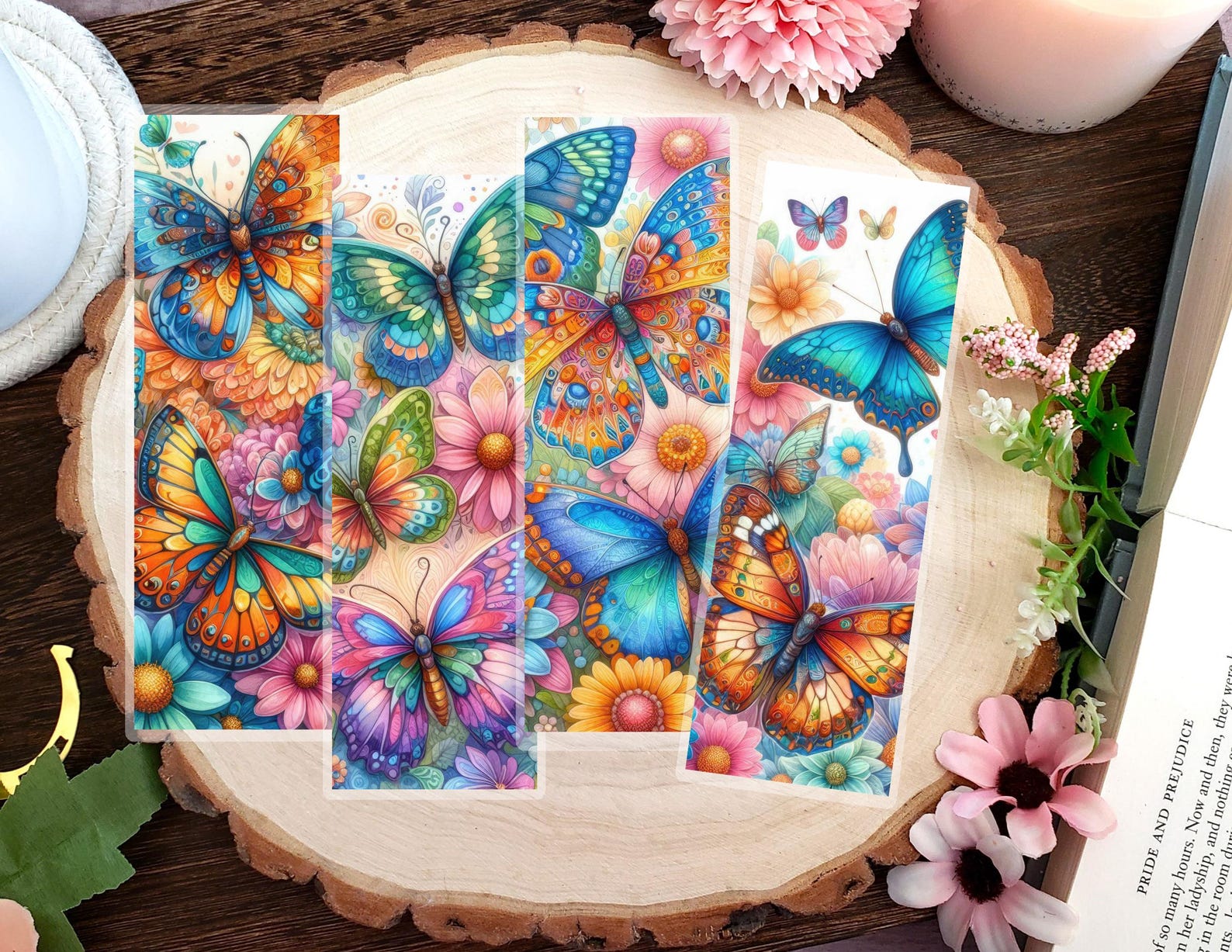 Spring Butterflies Bookmark | Butterfly Bookmarks | Gift for Readers ...