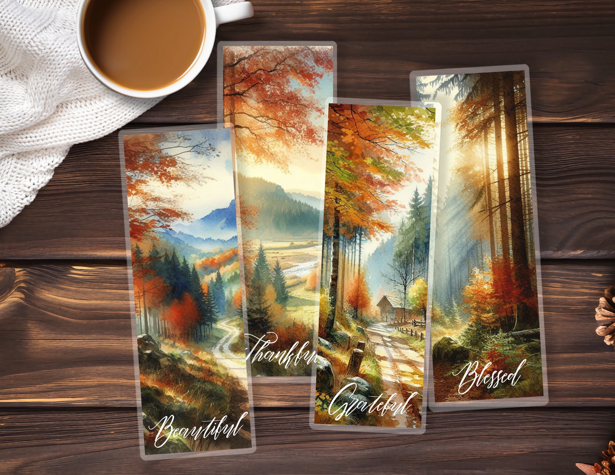 Fall Bookmarks | Thankful Bookmarks | Cozy Fall Bookmark Set | Gift for ...