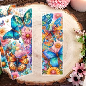 Spring Butterflies Bookmark | Butterfly Bookmarks | Gift for Readers ...