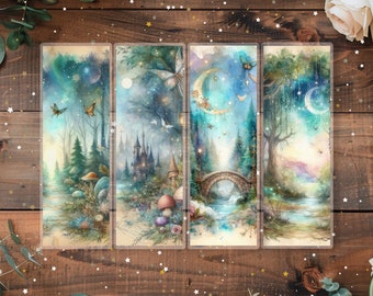 Enchanted Night Bookmark | Pastel Forest Bookmark | Gift for Book Lover | Gift for Readers
