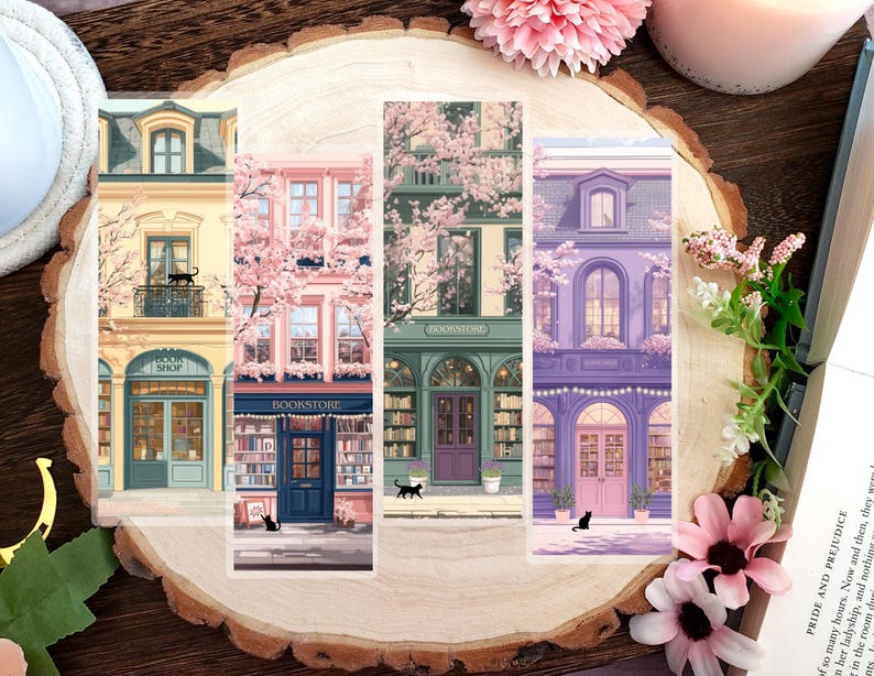 Spring Bookstore Signs Spring Bookstore Bookmark | Spring Bookmark | Spring Bookstore | Gift ...