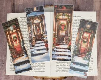 Christmas Bookmark | Christmas Door Bookmark | Bookmark with Holiday Door | Gift for Readers | Gift for Book Lovers