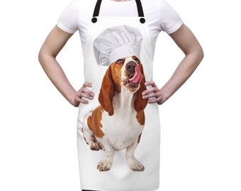 Basset Hound in chef hat Apron