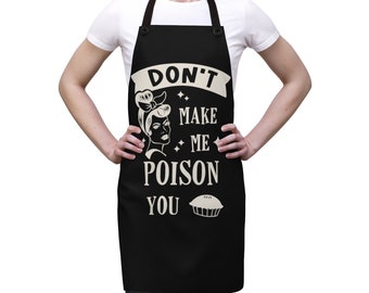 Apron Funny sayings Dont make me poison you, Kitchen accessories, christmas gift for mom daughter grandma, personalized color