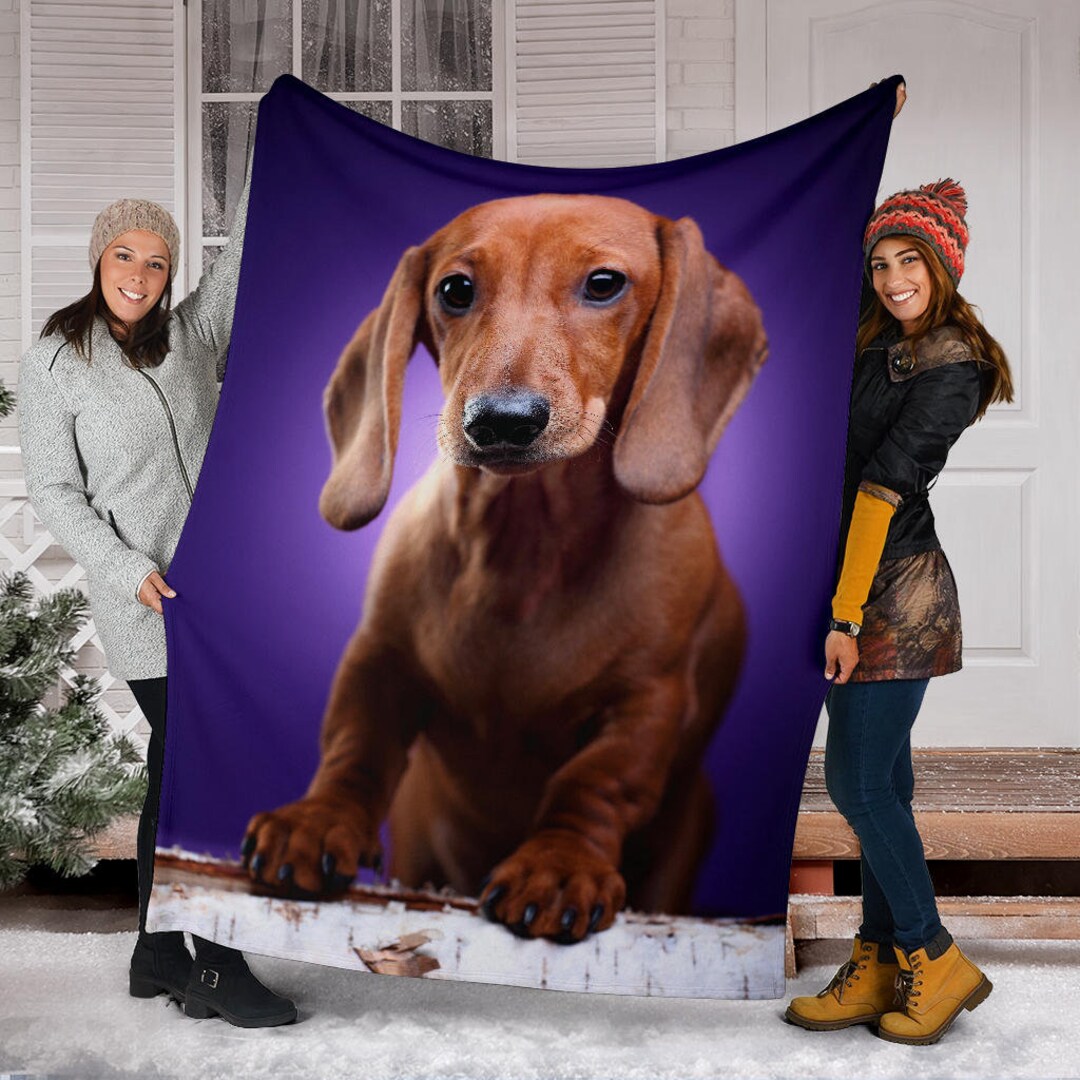 Dachshund Fleece Blanket Sausage Dog Home Decor Christmas Gift Etsy