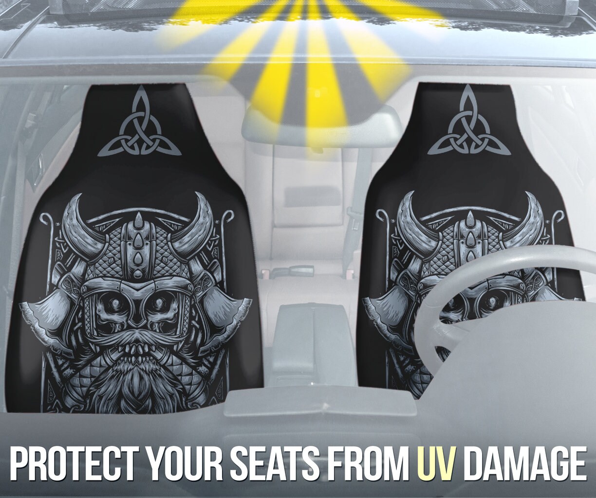 Viking Cartoon Norse Car Seat Covers