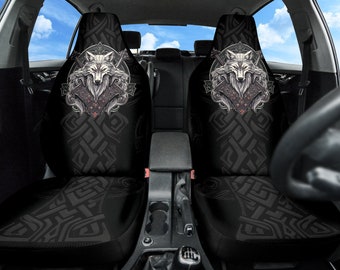 Viking Skull Wolf front car seat covers, car accessories