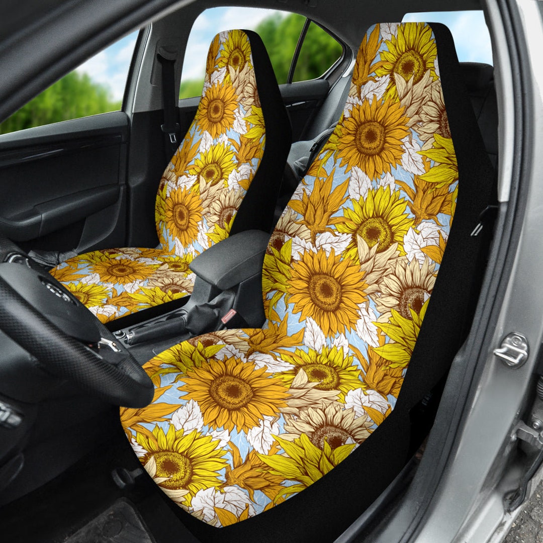 Chicken Sunflower Car Seat Covers Custom US Flag Car Accessories, US  BestChoosing