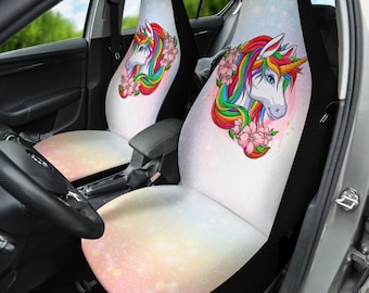 Car seat covers for women girls with unicorn, set of 2