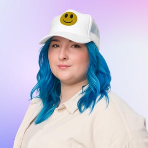 Smiley Hat | Smiley Patch Hat | Smiley Trucker Hat | Retro Trucker Hat | Foam Trucker Hat