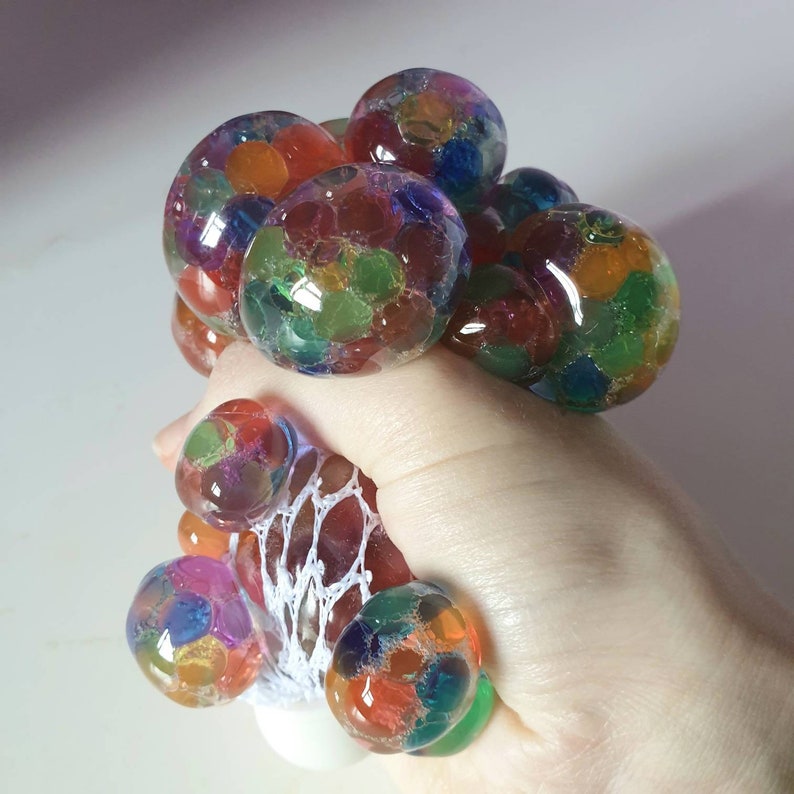 Rainbow Orbeez Mesh Stress Ball squishy Toy Etsy