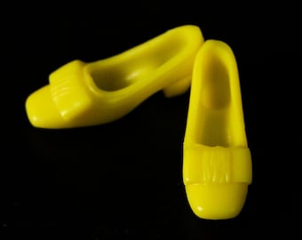 Scarpe Bambole Mod Era 70s - Yellow Low Bow Japan Heels - Square Toes Francie - Stacey - Bambole 70s - Scarpine Bambole - Stacie Doll