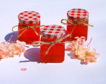 Strawberry Jam Jar Candle - Bomboniere Vasetti Di Marmellata Fragole - Candele Artigianali - Fake Food Candle - Regalo Maestre - Bomboniera