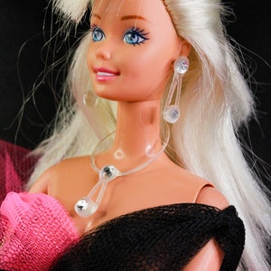 Bijoux Barbie Barbie Bijoux Accessoires Barbie Barbie années 80 Barbie Crystal Barbie Pretty And Pink Boucles d'oreilles Collier Bague image 4