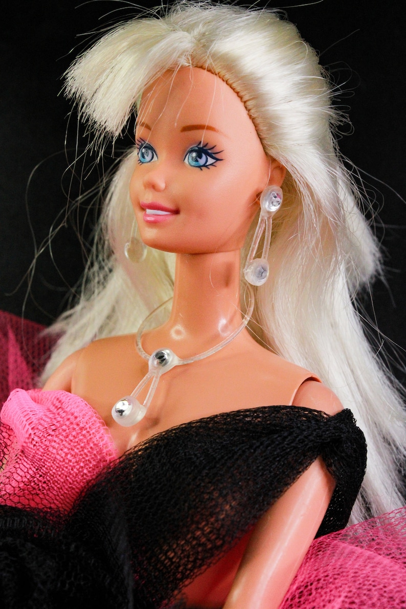 Bijoux Barbie Barbie Bijoux Accessoires Barbie Barbie années 80 Barbie Crystal Barbie Pretty And Pink Boucles d'oreilles Collier Bague image 4