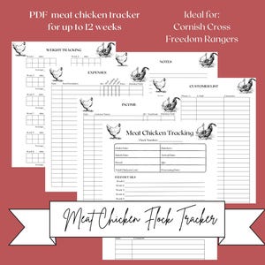 Meat Chicken Flock Tracker PDF Download for Homesteads for Broiler Breeds like Freedom Rangers and Cornish Cross