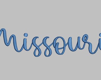 3D Embroidery Cursive 'Missouri' DST File