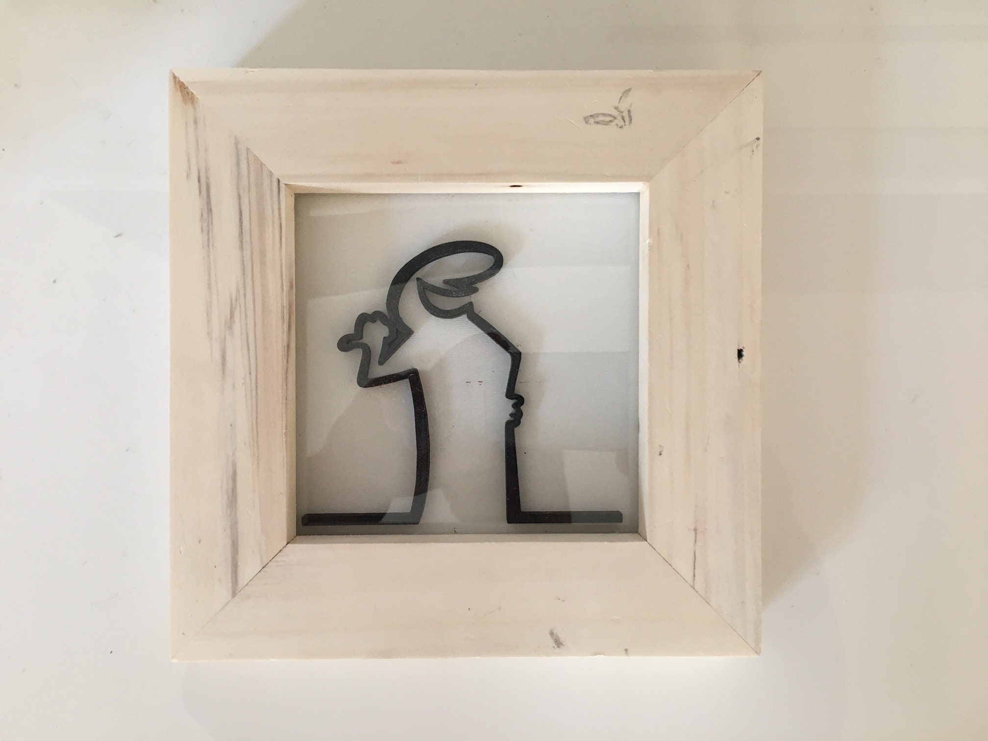 Línea , Cadre Línea Tableau Décoration à Accrocher, Intérieur, Impression 3D , Cadre en Bois