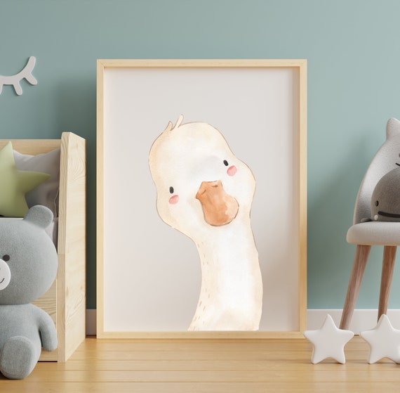 Watercolor Boho Goose Children's Nursery Digital Print