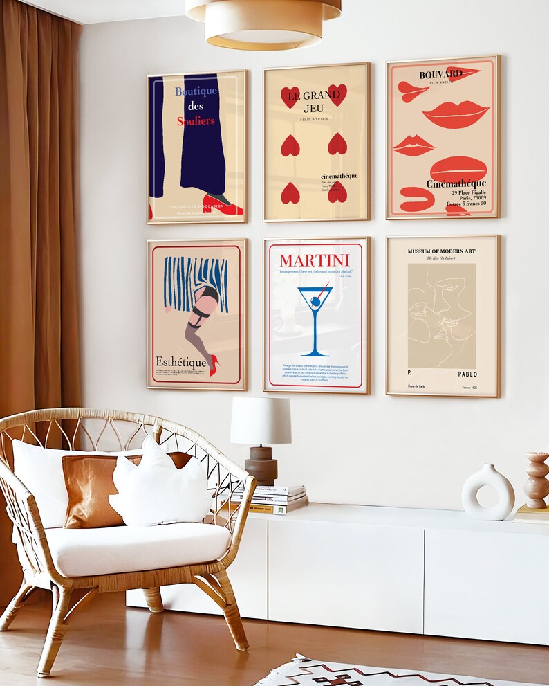 Vintage Poster Gallery Wall Set Vintage Print Wall Art Etsy