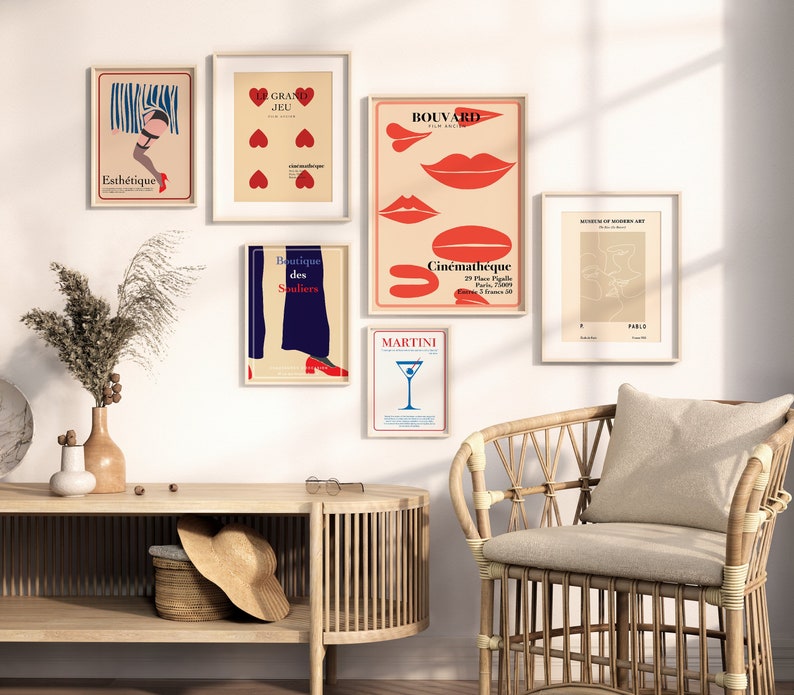 Vintage Poster Gallery Wall Set Vintage Print Wall Art Etsy