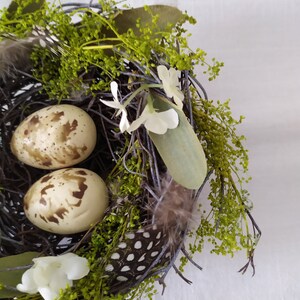 Adorable Bird Nests with Beige Eggs, Easter decoration, Country House Decoration image 2