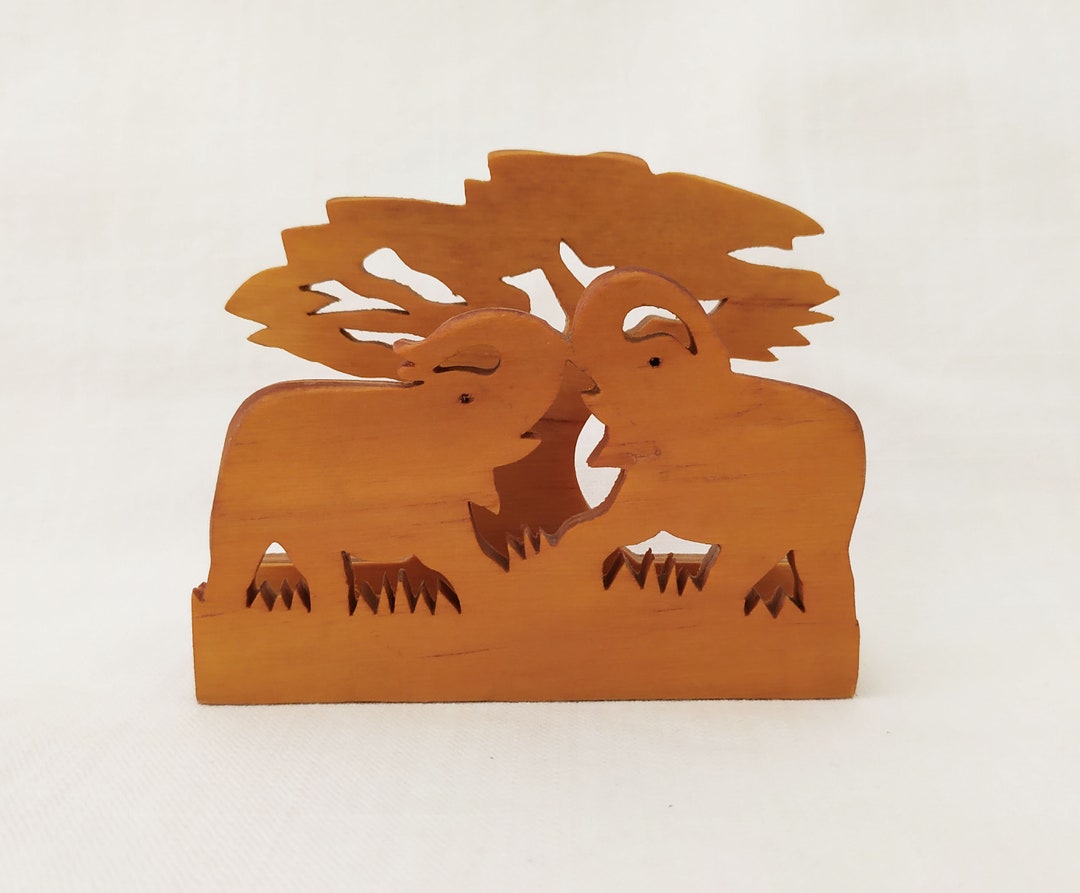 African Wooden Napkin Holder Vintage Handmade Napkin Holder Etsy