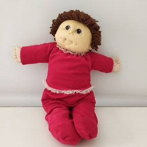 Cabbage Doll, The Original Doll Baby by M. N. Thomas, Baby Doll with Red Clothes, Vintage 1980s Collectible Doll