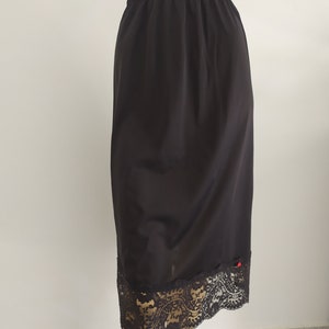 Black Half Slip Underdress with slit, Applause Vintage Lingerie, Size M