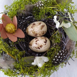 Adorable Bird Nests with Beige Eggs, Easter decoration, Country House Decoration image 5