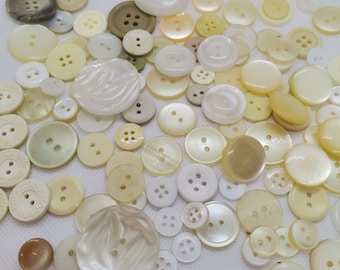 Lot of Vintage Buttons Czechoslovakia 60s-80s Mixed Sizes Lights