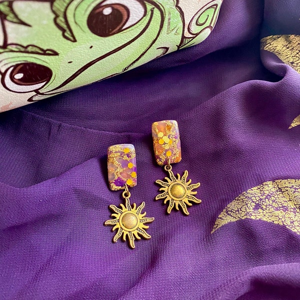 Pendientes colgantes inspirados en la linterna de Rapunzel