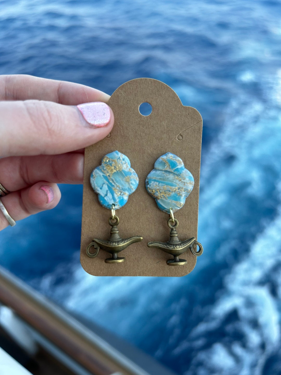 Genie Inspired Faux Gemstone Earrings - Etsy