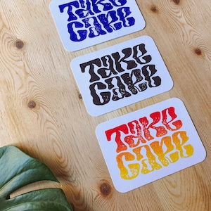 Carte de rétablissement A6 unique imprimée à la main - impression lino sur papier 200 g/m2 - PRENDRE SOIN