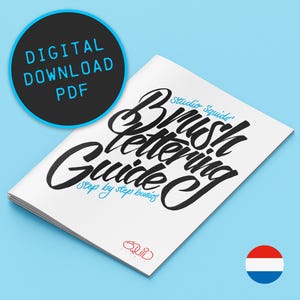 Guía de letras con pincel (PDF DESCARGABLE DIGITAL) - Conceptos básicos paso a paso para principiantes de Studio Squid - Versión en holandés