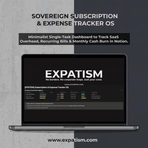 Szablon śledzenia subskrypcji Notion Minimalistyczny system śledzenia wydatków SaaS Planer rachunków cyklicznych Panel B2B Solopreneur Finanse cyfrowe