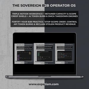B2B Solopreneur Notion Template: Retainer Capacity Tracker, Ai API Token Burn Vault, DMCA Takedown Tracker, Scope Creep & Legal SLA Os
