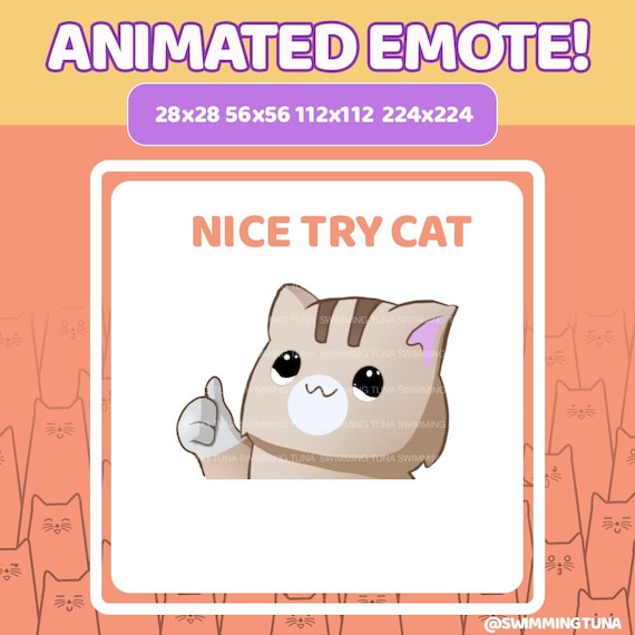 Animated Nice Try Cat Emote Meme Twitch Emotes Twitch Emote Youtube Emote  Discord Emote Community Emote Streamer Emote - Etsy Australia