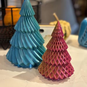3d Printed Christmas Trees with Tea Light base