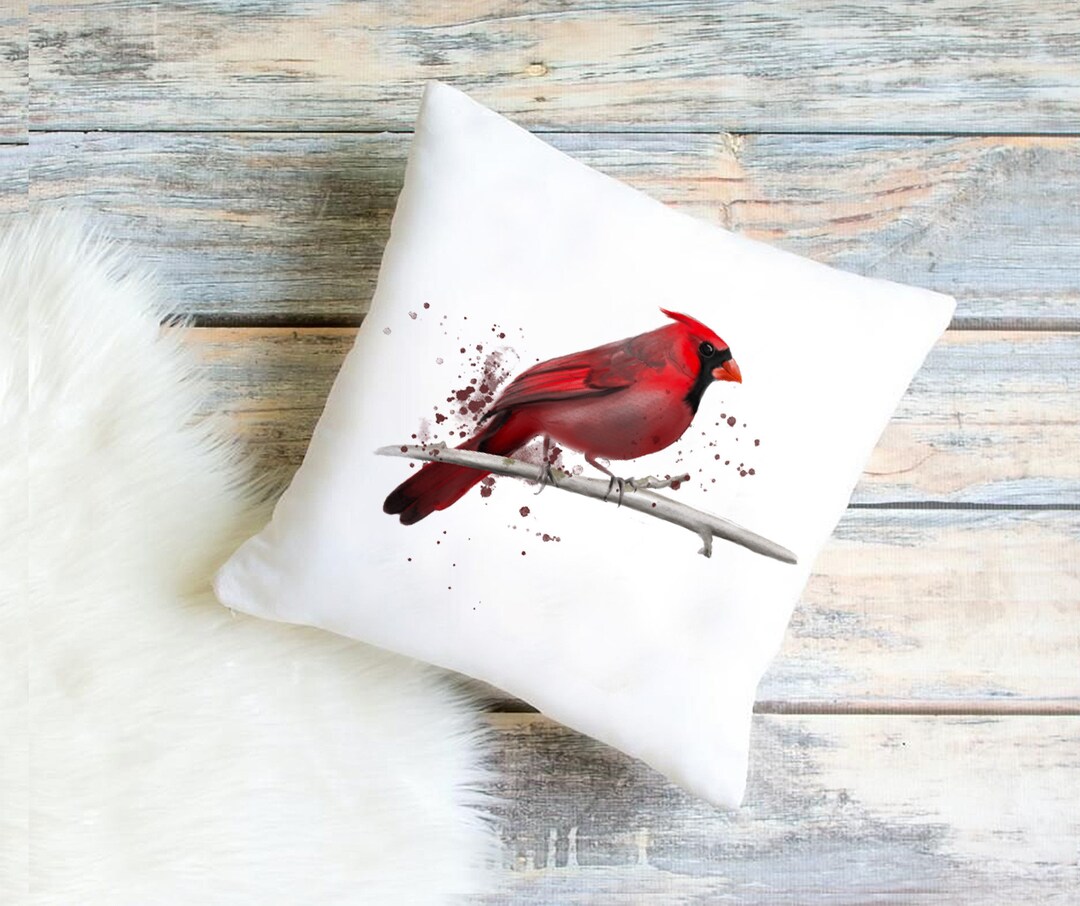 Cardinal Throw Pillow Cardinal Decor Pillow Gift for Bird Lovers Cardinal Cushion Cover Cardinal