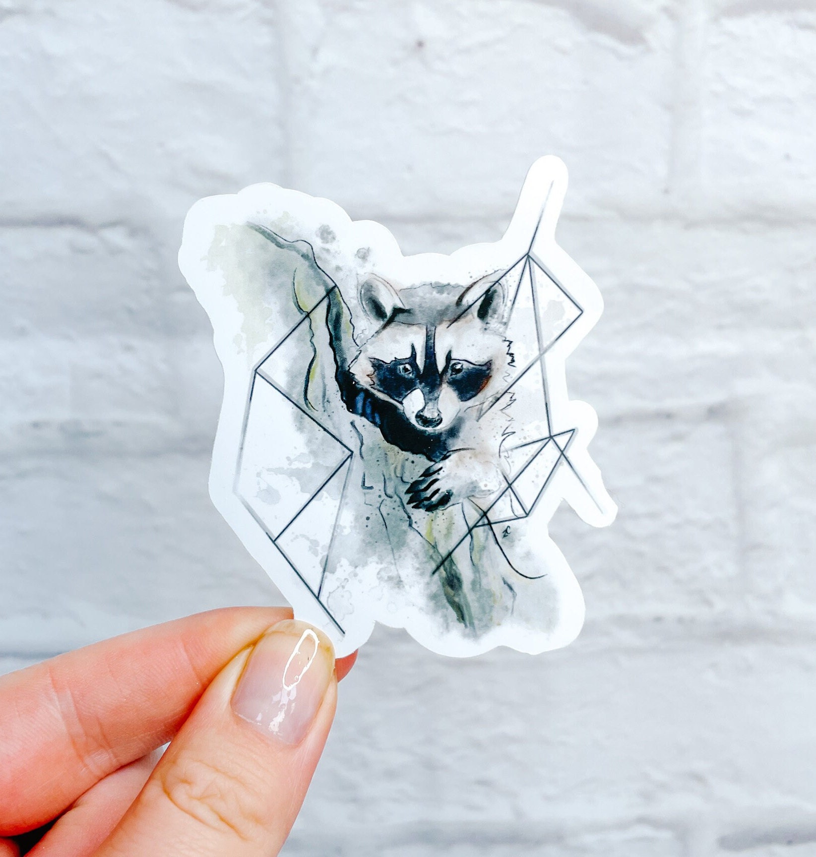 Raccoon Sticker Sheet WATERPROOF // Cute Raccoon Art Gift 