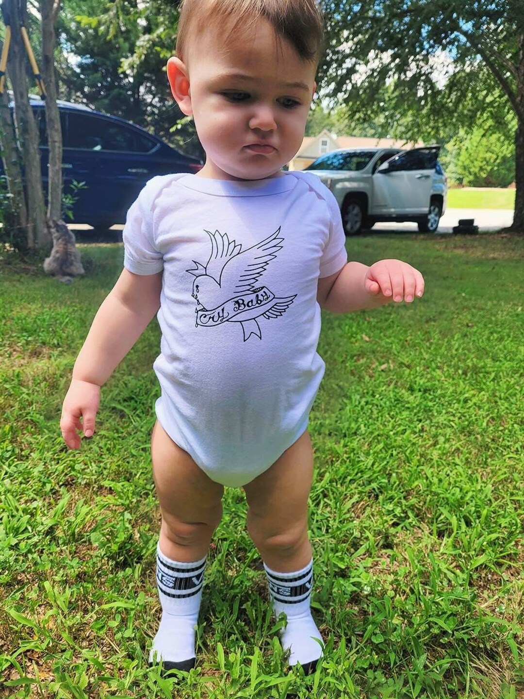 Cry Baby Onepiece, Lil Peep, Goth Boy Clique, Baby Band Tee, Cute Punk Outfit, Punk Style Baby