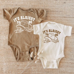 It's alright to be little bitty, western baby clothes, boho country one-piece, southern baby, cute country style baby clothes, baby shower
